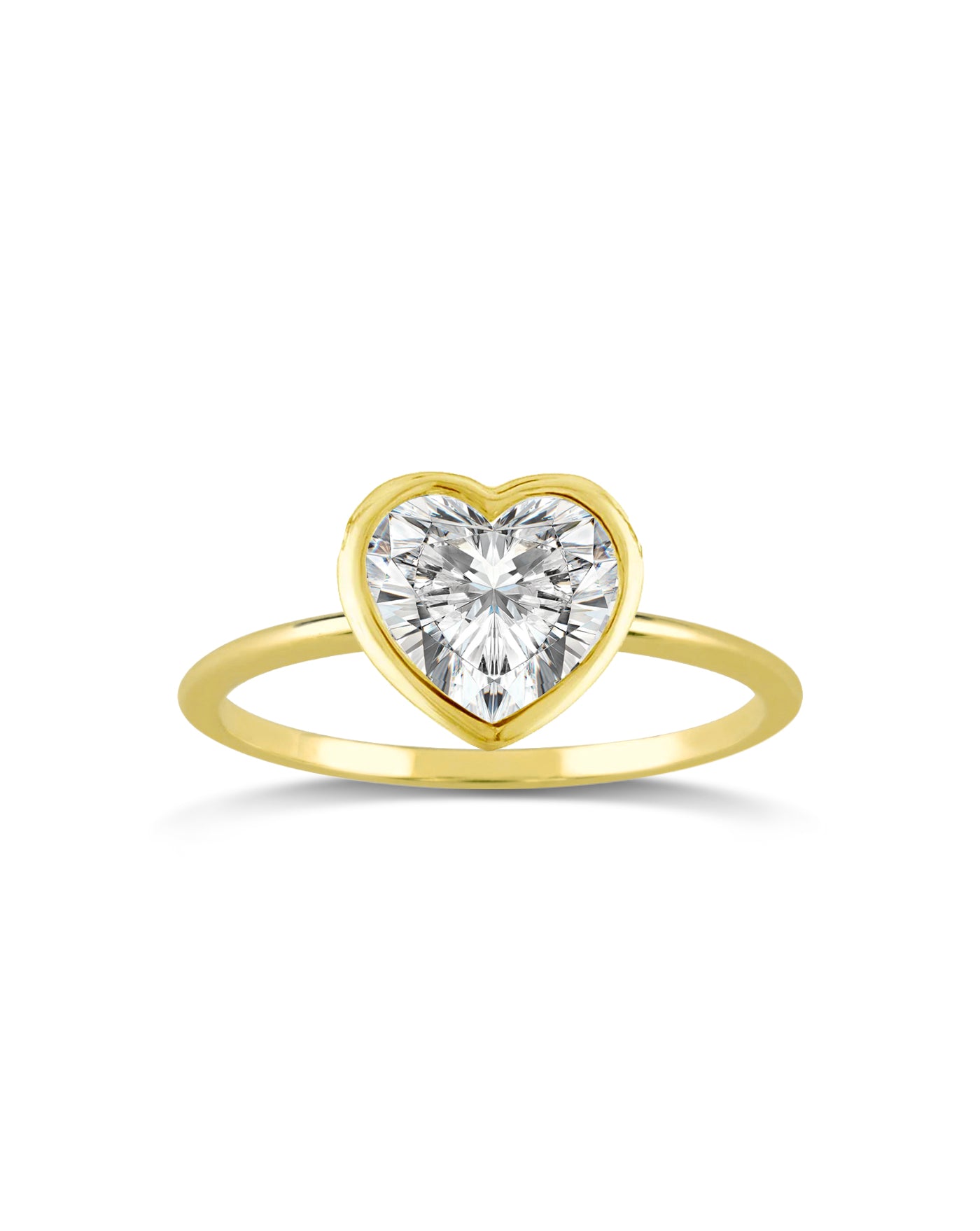 Solitaire Bezel Set Ring | Heart Shape Cut 2ct LAB Diamond