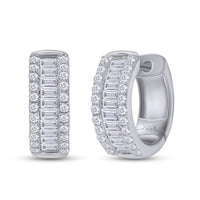 Silver and Lab Grown Diamond Hoops