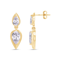 Lab Grown 14k Double Pear Cut Studs