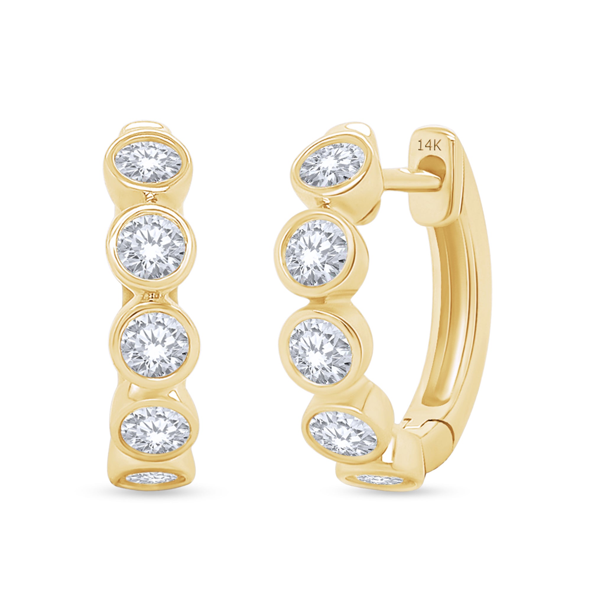 Lab Grown 14k Round Cut Diamond Hoops