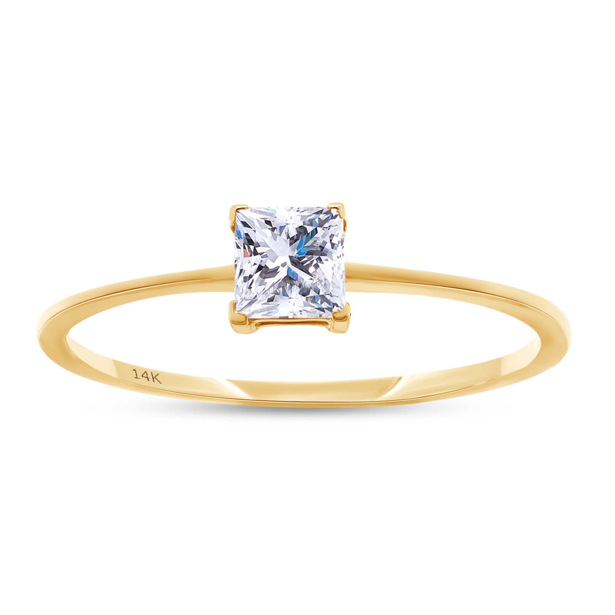Lab Grown 14k Princess Cut Diamond Ring