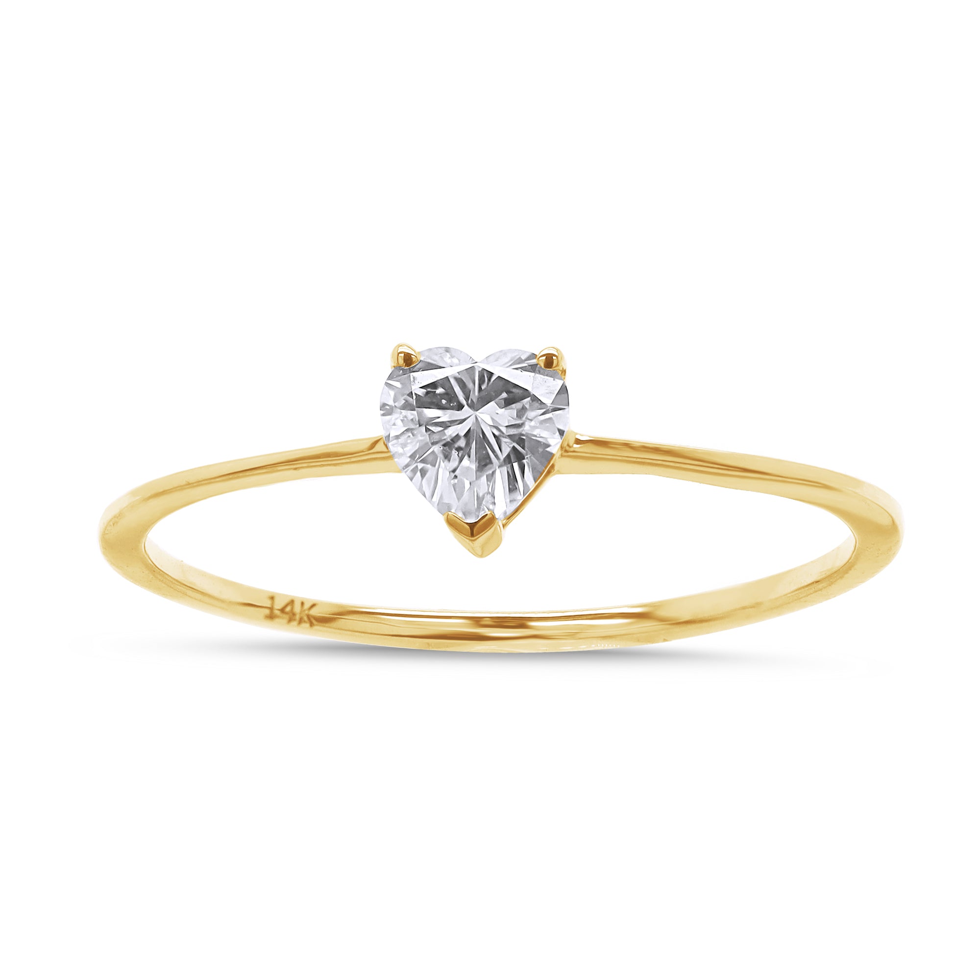 Lab Grown 14k Solo Diamond Heart Ring