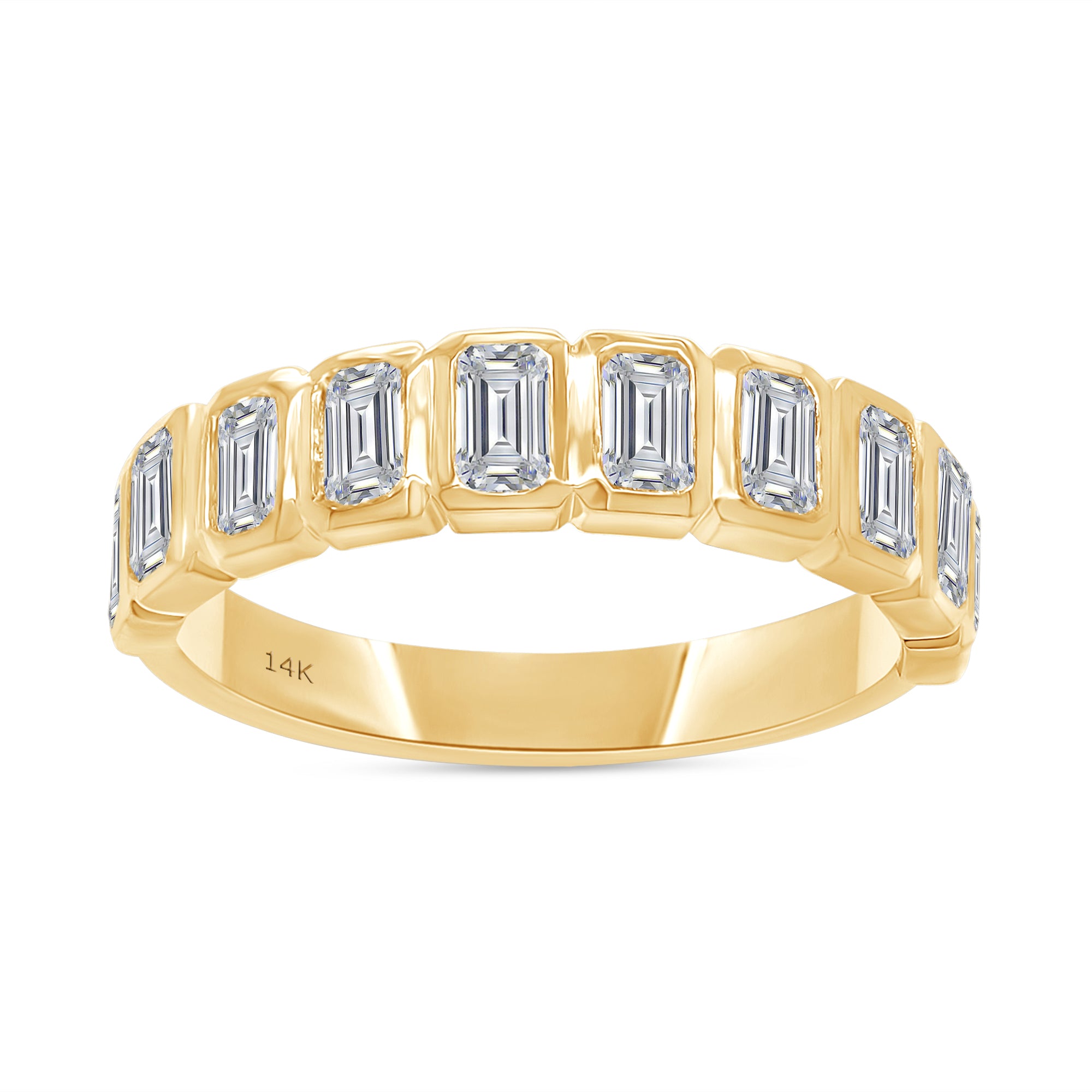 Lab Grown 14k Emerald Cut Wrapped Ring