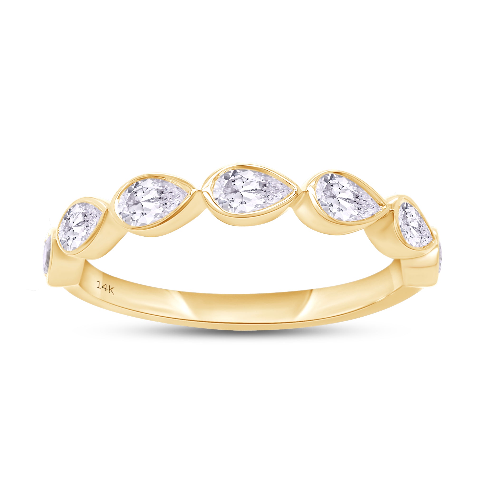 Lab Grown 14k Pear Cut Wrapped Ring