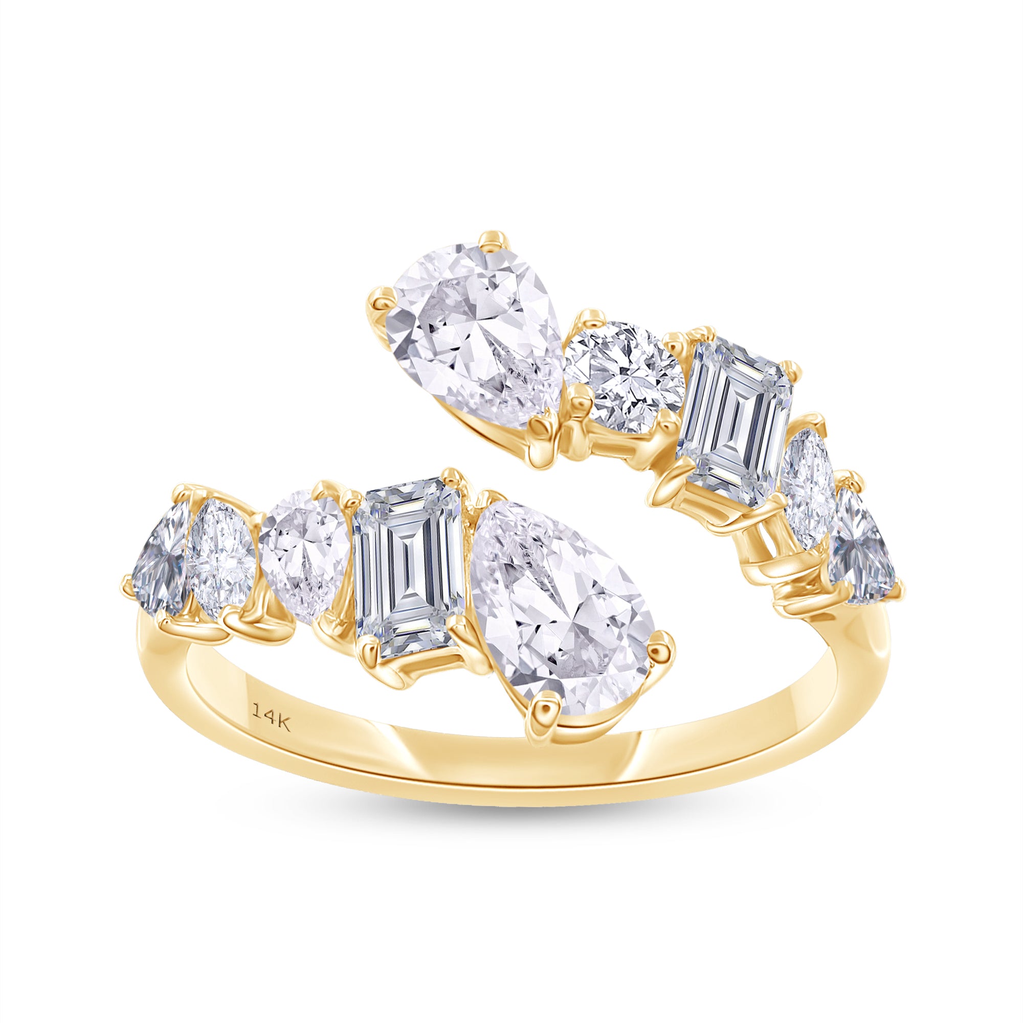 Lab Grown 14k Open Multi Shape Ring