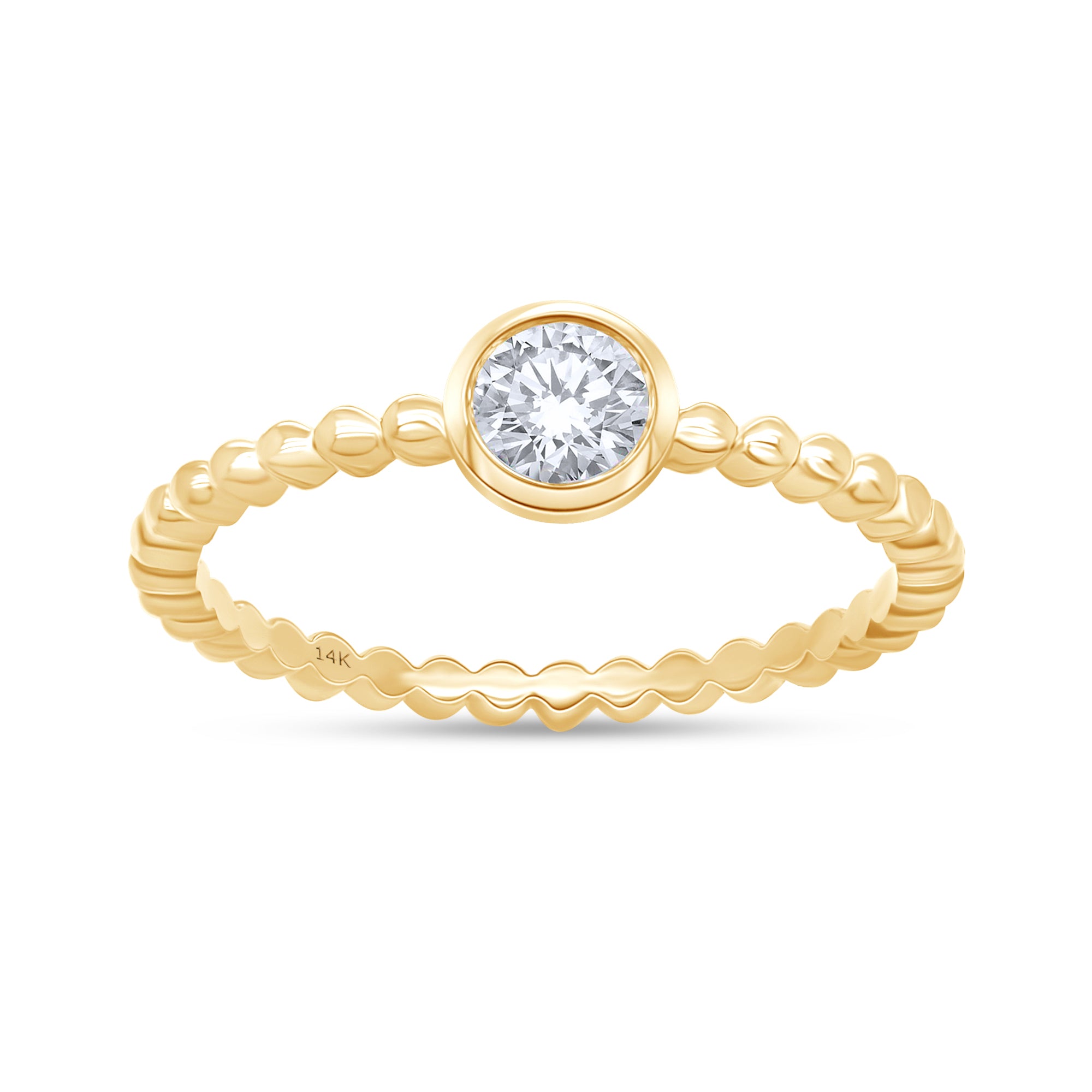 Lab Grown 14k Twist Band Solo Diamond Ring