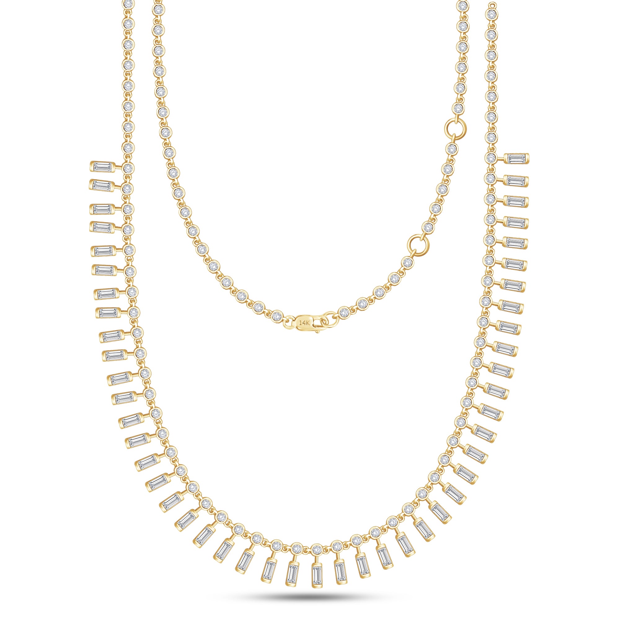 Lab Grown 14k Rectangle Charm Necklace