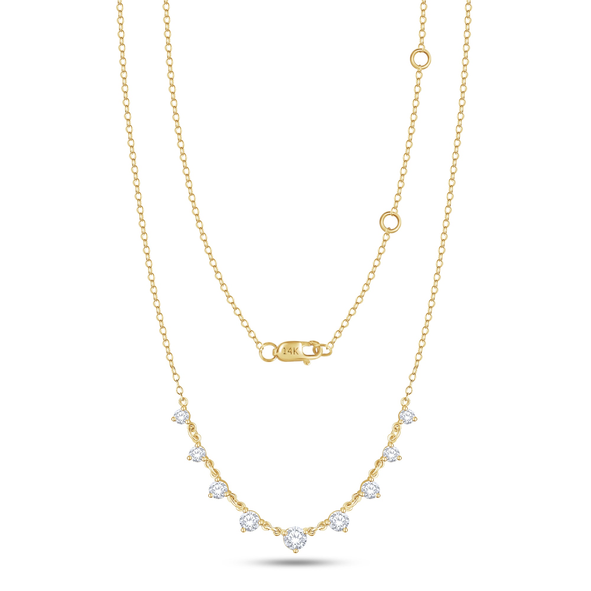 Lab Grown Diamond Round Set Diamond Necklace