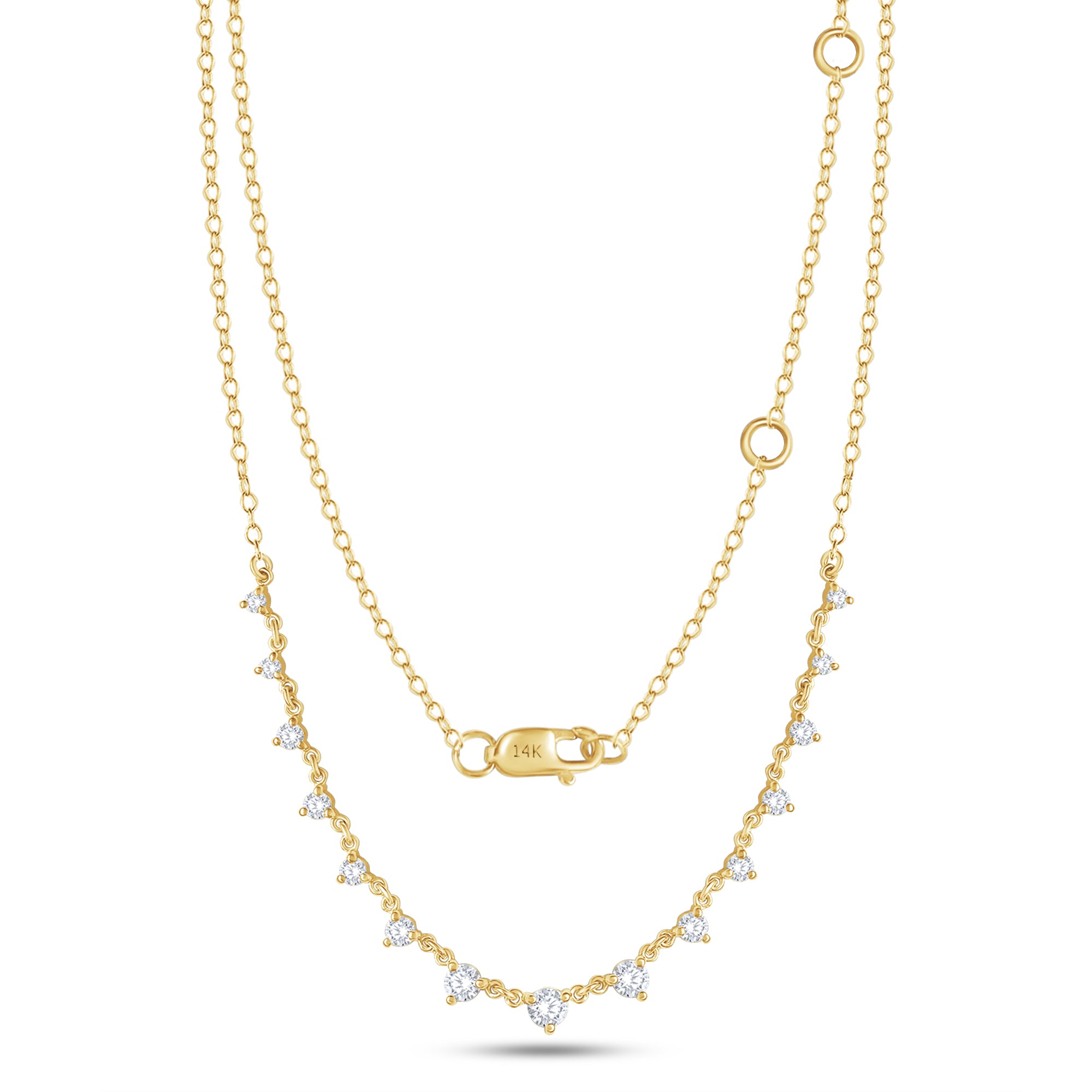 Lab Grown Dainty Diamond 14k Necklace
