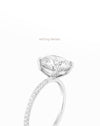 Diamond Band Solitaire Ring | Oval Cut 1ct LAB Diamond