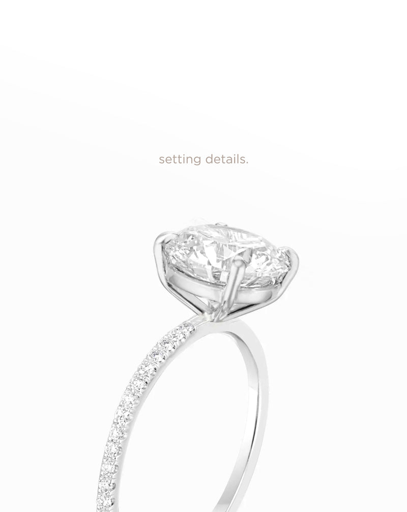 Diamond Band Solitaire Ring | Emerald Cut 2ct LAB Diamond