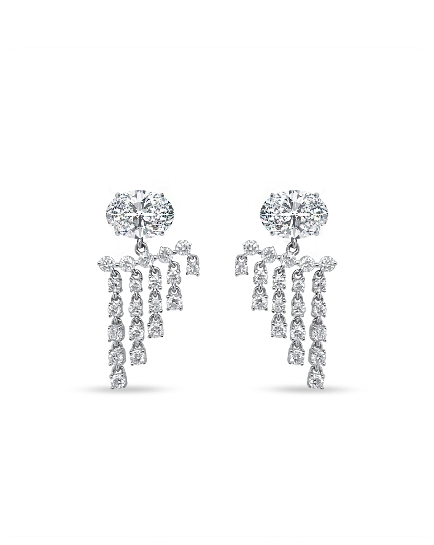 Fringe Diamond Earrings | Oval Cut 1.5ct LAB Diamond