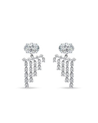 Fringe Diamond Earrings | Oval Cut 1.5ct LAB Diamond