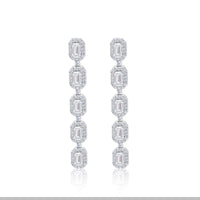 Emerald Cut Drop Earrings 4.73 Ct