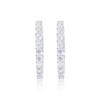 White Gold Hoop Earrings | 5 ct LAB Diamond