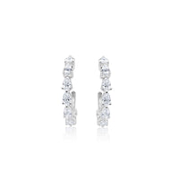 White Gold Hoop Earrings | 1.87 ct LAB Diamond