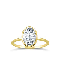 Oval Diamond Solitaire Bezel Set