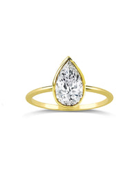 Pear Diamond Solitaire Bezel Set