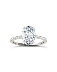 Oval Diamond Solitaire with Diamond Band