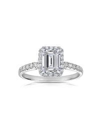 Emerald Diamond Halo Solitaire