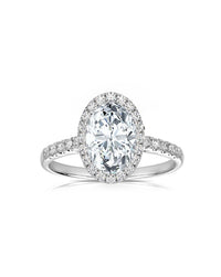 Oval Diamond Halo Solitaire