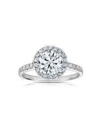 Round Diamond Halo Solitaire