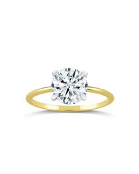 Round Diamond Solitaire with Thin Gold Band