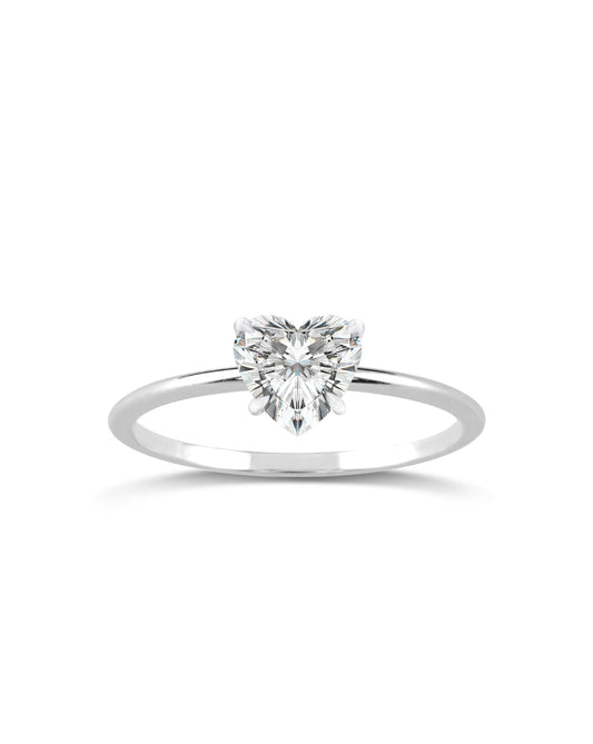 Solitaire Ring | Heart Cut 1ct LAB Diamond