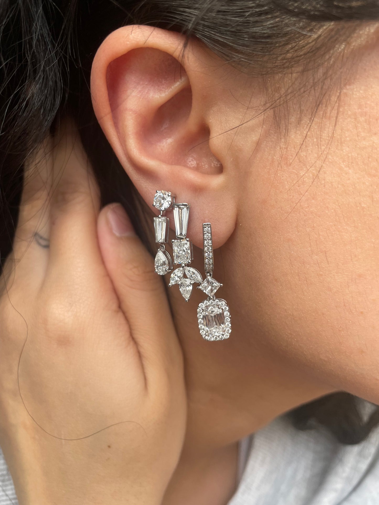 White Gold Diamond Drop Earrings | 2.6 ct LAB Diamond