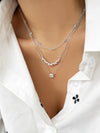 14 Kt White Gold 1.40 Ct Pear And Round Cut Diamond Necklace