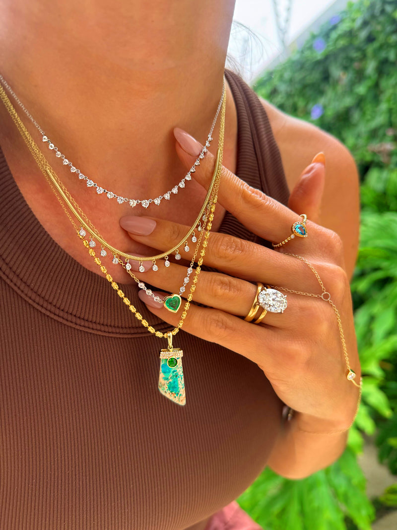 Yellow Gold Lab Grown Diamond Hand Chain Ring