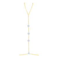 Yellow Gold Lab Grown Diamond Hand Chain Ring