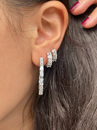 White Gold Hoop Earrings | 1.63 ct LAB Diamond