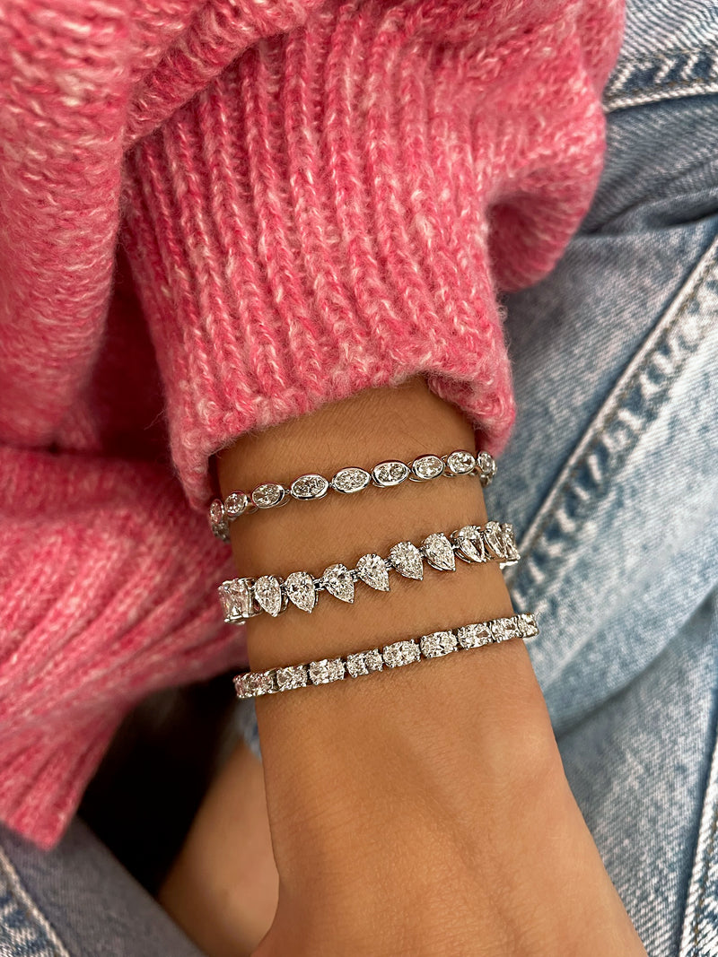 6 Carat Tennis Bracelet | Horizontal Oval LAB Diamond