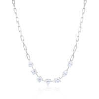 Paperclip Chain Necklace | Mixed Stone 10ct LAB Diamond