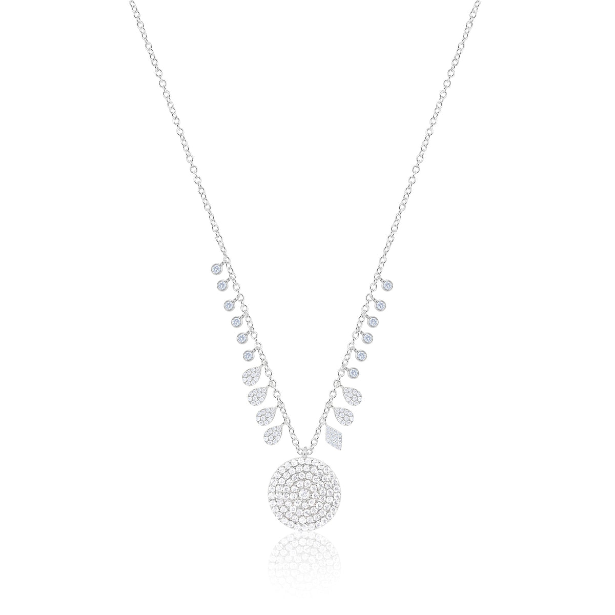 14k Gold Lab Grown Diamond Cluster Necklace