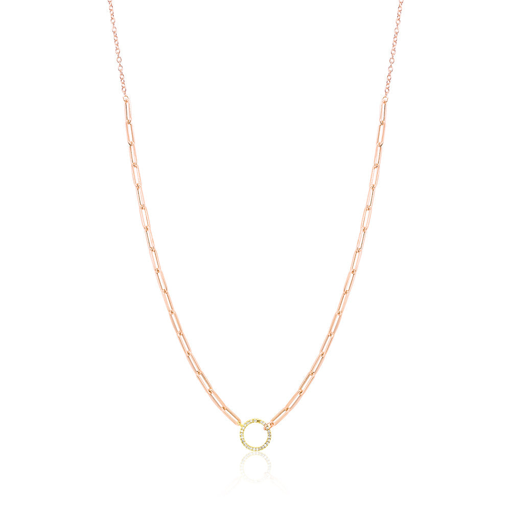 14kt Rose Gold Paperclip Chain Enhancer Necklace