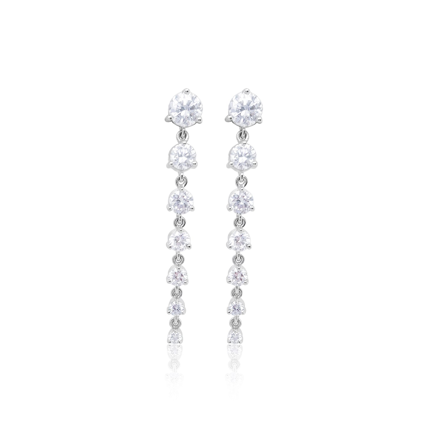 3 Carat Drop Earrings | Round LAB Diamond