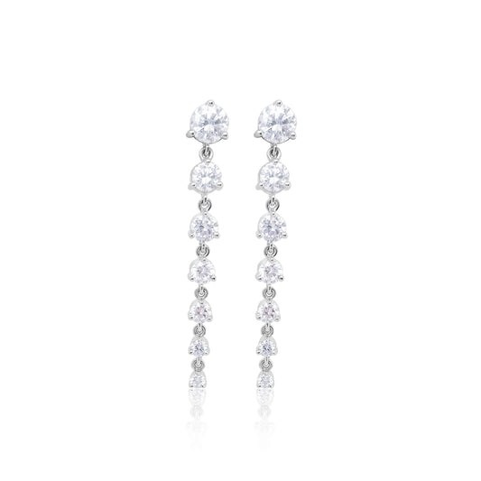 3 Carat Drop Earrings | Round LAB Diamond