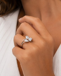 White Gold Fancy Shape Cocktail Ring
