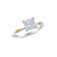 White Gold Princess Fancy Yellow Diamond Ring