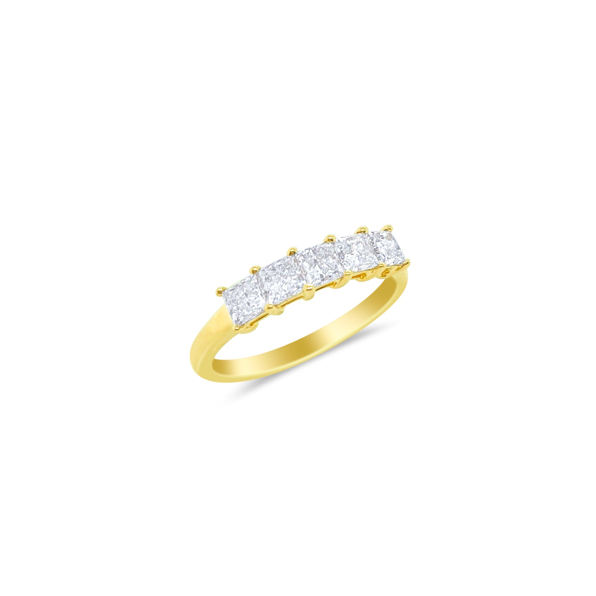 Yellow Gold Lab Diamond Square Shaped Ring