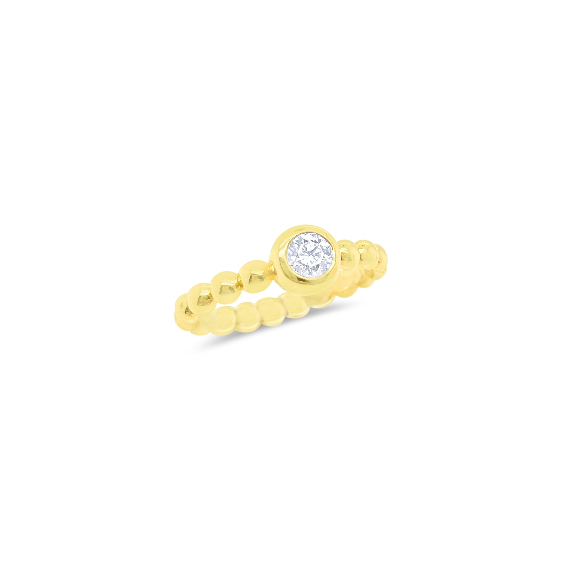 Yellow Gold Ball Diamond Ring