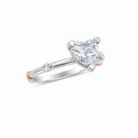 White Gold Diamond Hear Shaped Ring