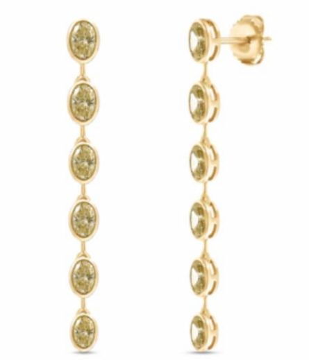 Yellow Gold Yellow Lab Grown Diamond Drop Studs