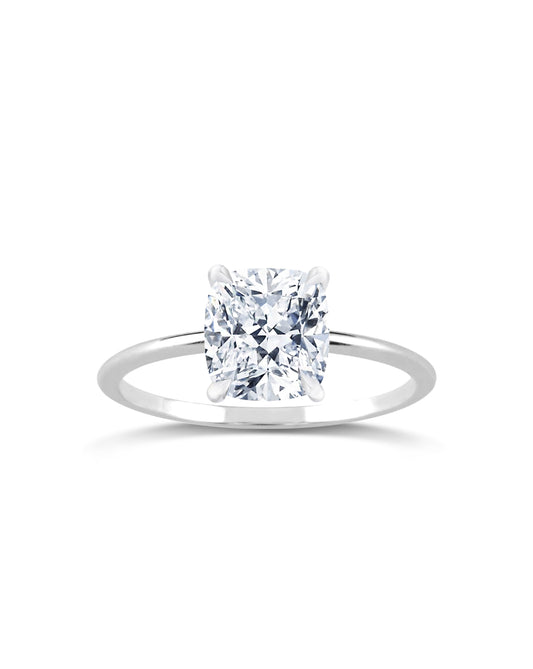 Solitaire Ring | Cushion Cut 2ct LAB Diamond