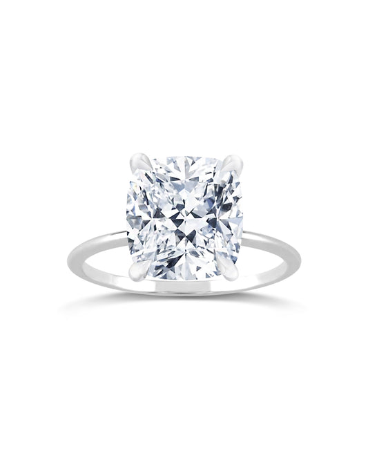 Solitaire Ring | Cushion Cut 4ct LAB Diamond