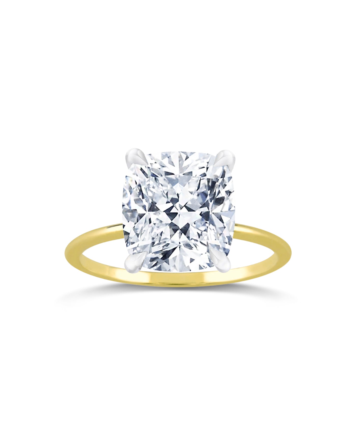 Solitaire Ring | Cushion Cut 4ct LAB Diamond