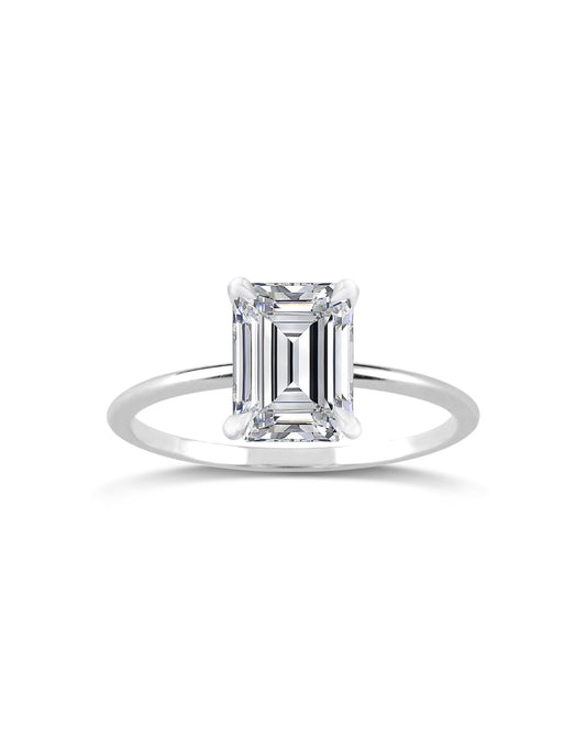Solitaire Ring | Emerald Cut 2ct LAB Diamond