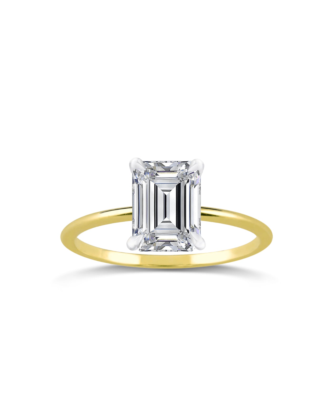 Solitaire Ring | Emerald Cut 2ct LAB Diamond